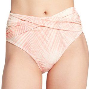 NWT DEFECT CALIA Womens High Rise Cross Front Swim Bottoms XL Coral  $35 4HL298